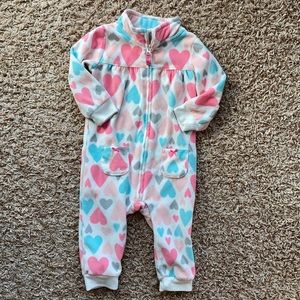 9M girls fleece one piece outfit